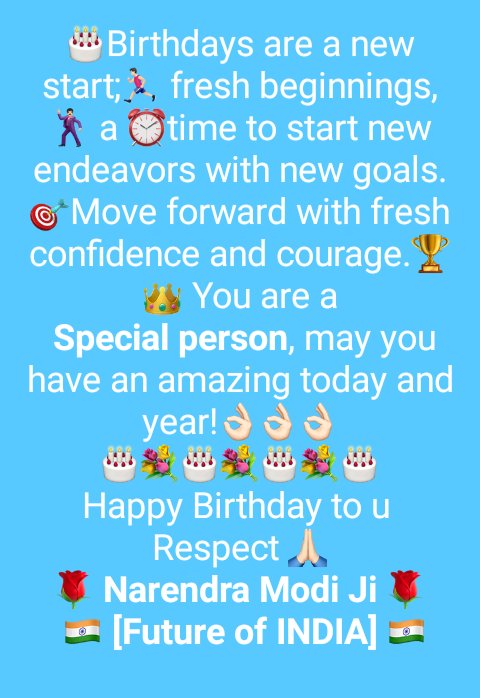        Happy Birthday to u 
Respect  *Narendra Modi Ji*   *[Future of INDIA]*  