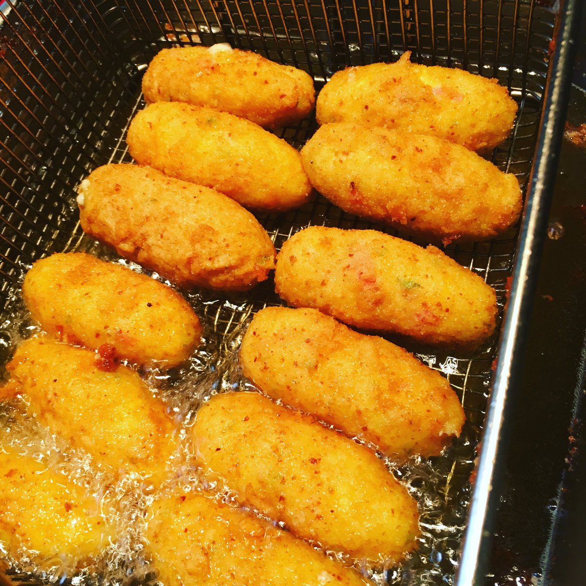 Just fried...small arancine with ham and cheese!!#sicily #foodporn #Foodie #picoftheday #