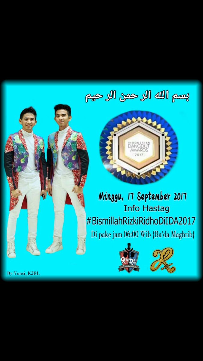#BismillahRizkiRidhoDiIDA2017 
Mohon doa dan dukungan nya yahh 
Smoga bisa bawa pulang penghargaan lagii..😘😇🎁💕❤️💙