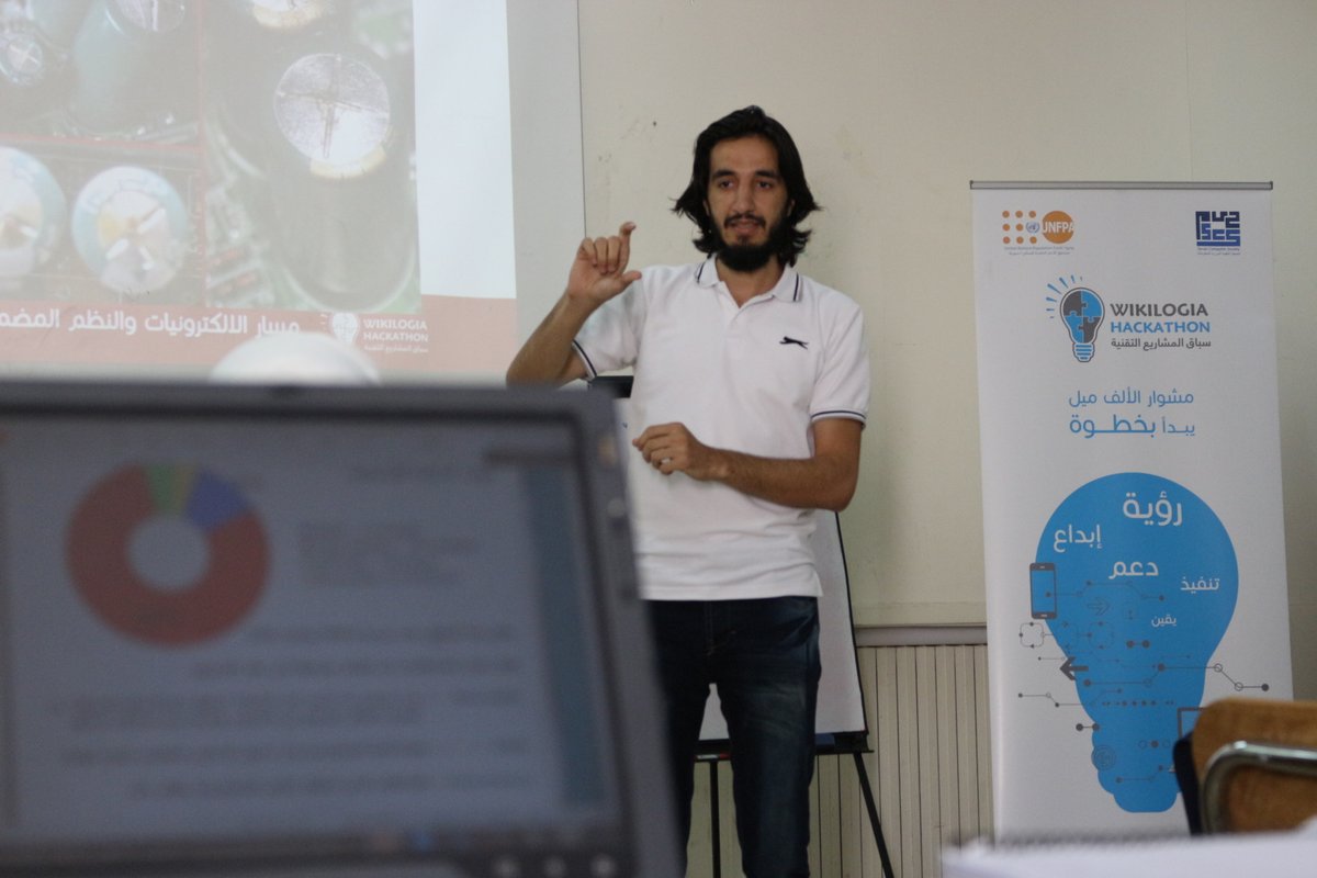 UnfpaSyria's tweet photo. Launching @Wikilogia #Hackathon technical competition to foster #innovation in #technology ! #Wikilogia #Hackathon #UNFPA_Syria #SCS #Syria https://t.co/3PpRwPLEoc
