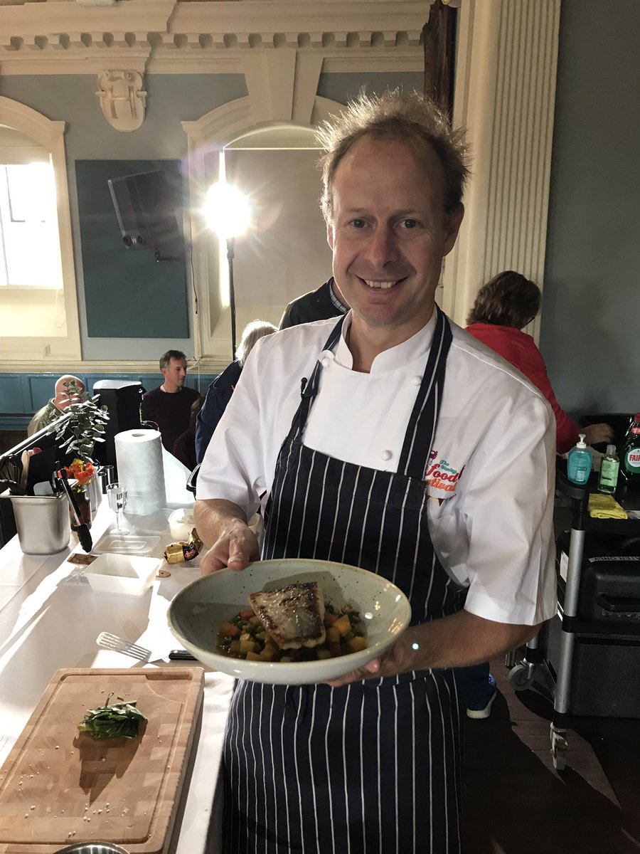 Second day #THFF17 with <a href="/DomChapman/">Dominic Chapman</a> @TheBeehivetweet #Hake #VegBroth #Chorizo