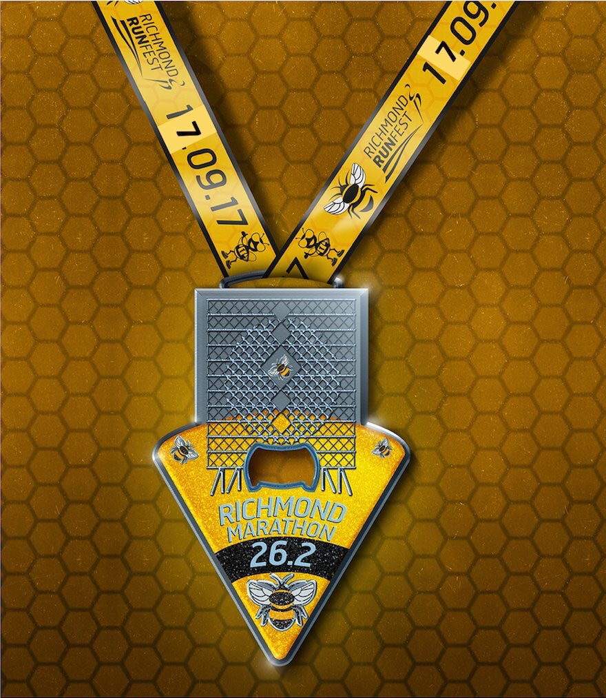 In it for the bling? Here's what our half and marathon runners recieve at the finish.  #RunRichmond