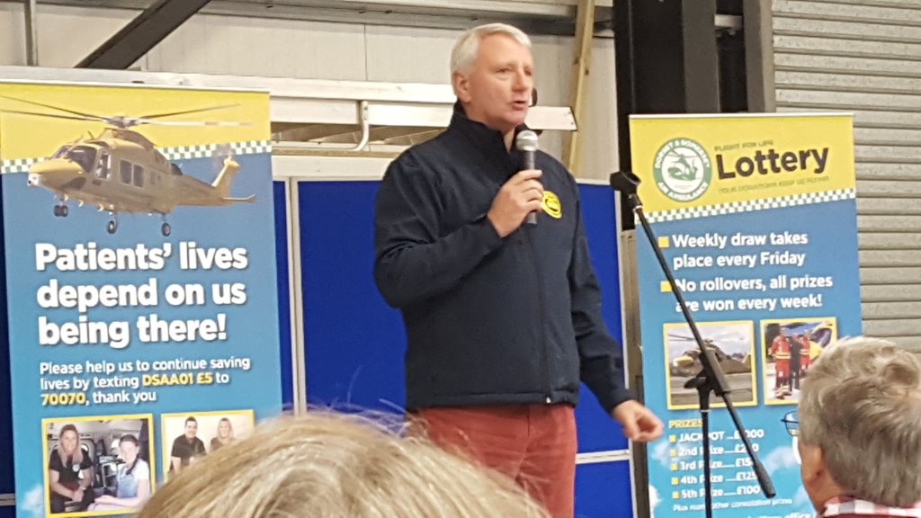Chief  exec of <a href="/dsairambulance/">Dorset and Somerset Air Ambulance (DSAA)</a> telling us that funds raised  represented at function today can save 40 lives.