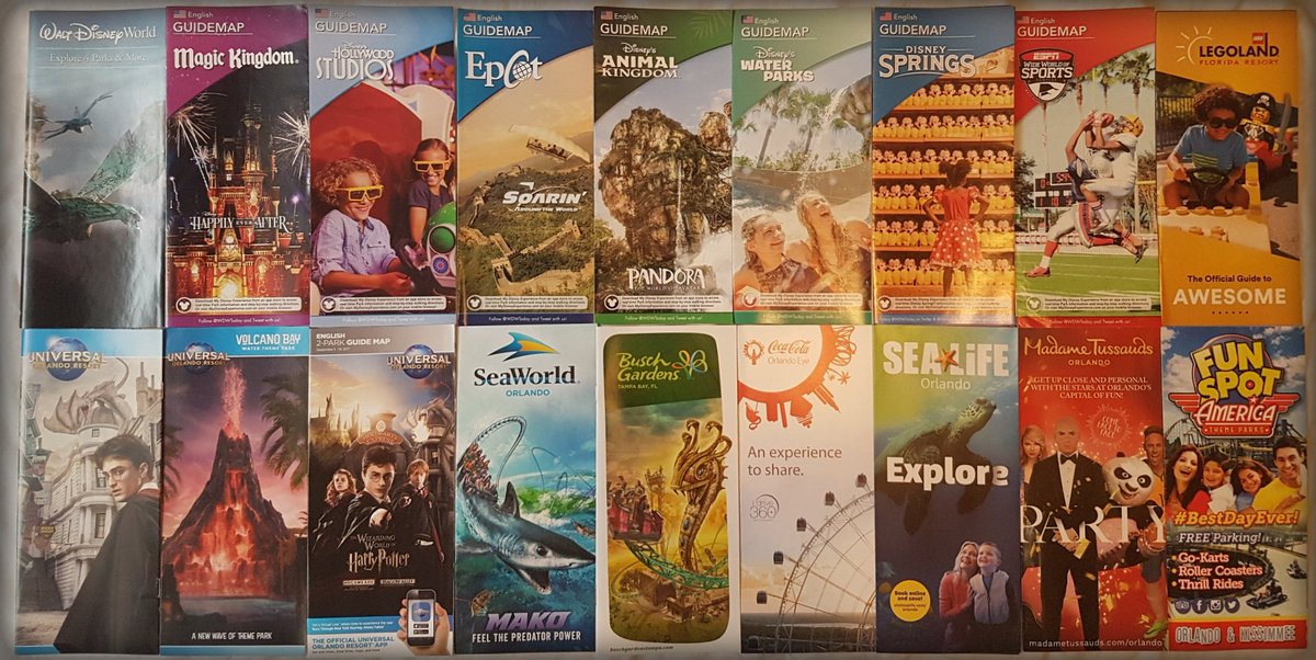 ThemeParksUS's tweet image. Follow &amp;amp; retweet by midnight on September 24 for your chance to win all of these leaflets &amp;amp; park maps from our recent Focus on Florida tour!