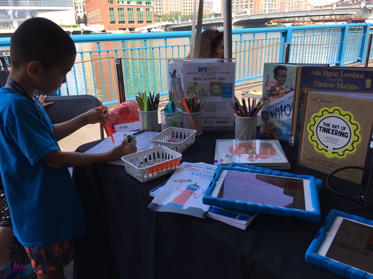 BostonSchools's tweet photo. Join #BPSmakers at the #BosMakerFaire17 at @BosChildMuseum! We'll be here 10-5! BPS Ts are leading the activities! https://t.co/JJMTE7vCHi https://t.co/3QuCWtHamI
