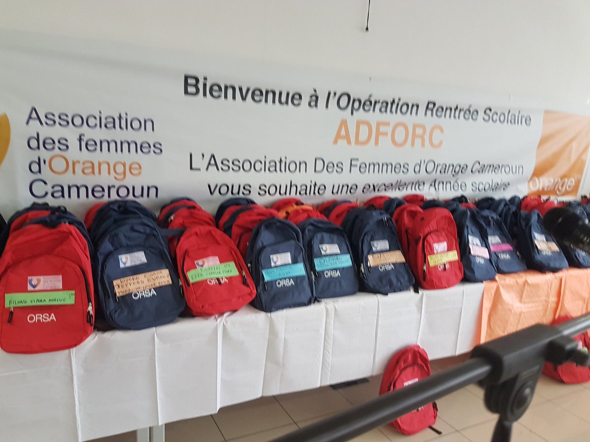 moukouriletamba's tweet photo. happening now..remise des kits et bourses scolaires aux orphelins soutenus par #ADFORC association des personnels feminins d'Orange Cameroun https://t.co/UnEnlk3E3Q