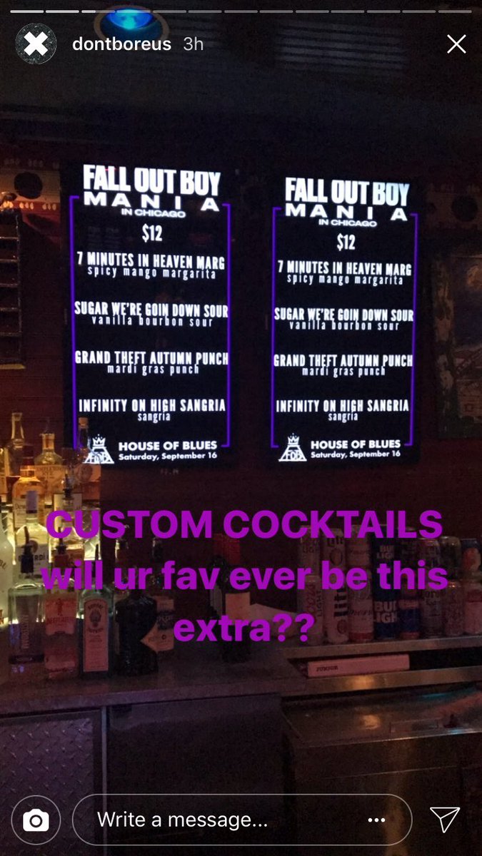 Fall Out Boy custom cocktails 🍸