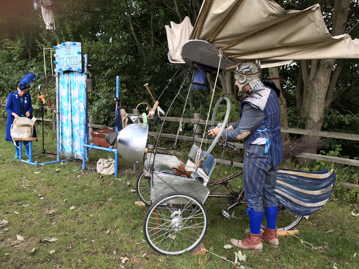 steeleysideshow's tweet photo. Setting up the 'Amazing Flycycle Adventure' for its 1st flight of the day!! @JunctionArtsUK @ace_midlands @artsderbyshire #TaptonLockFest https://t.co/y3AHMr2WSs