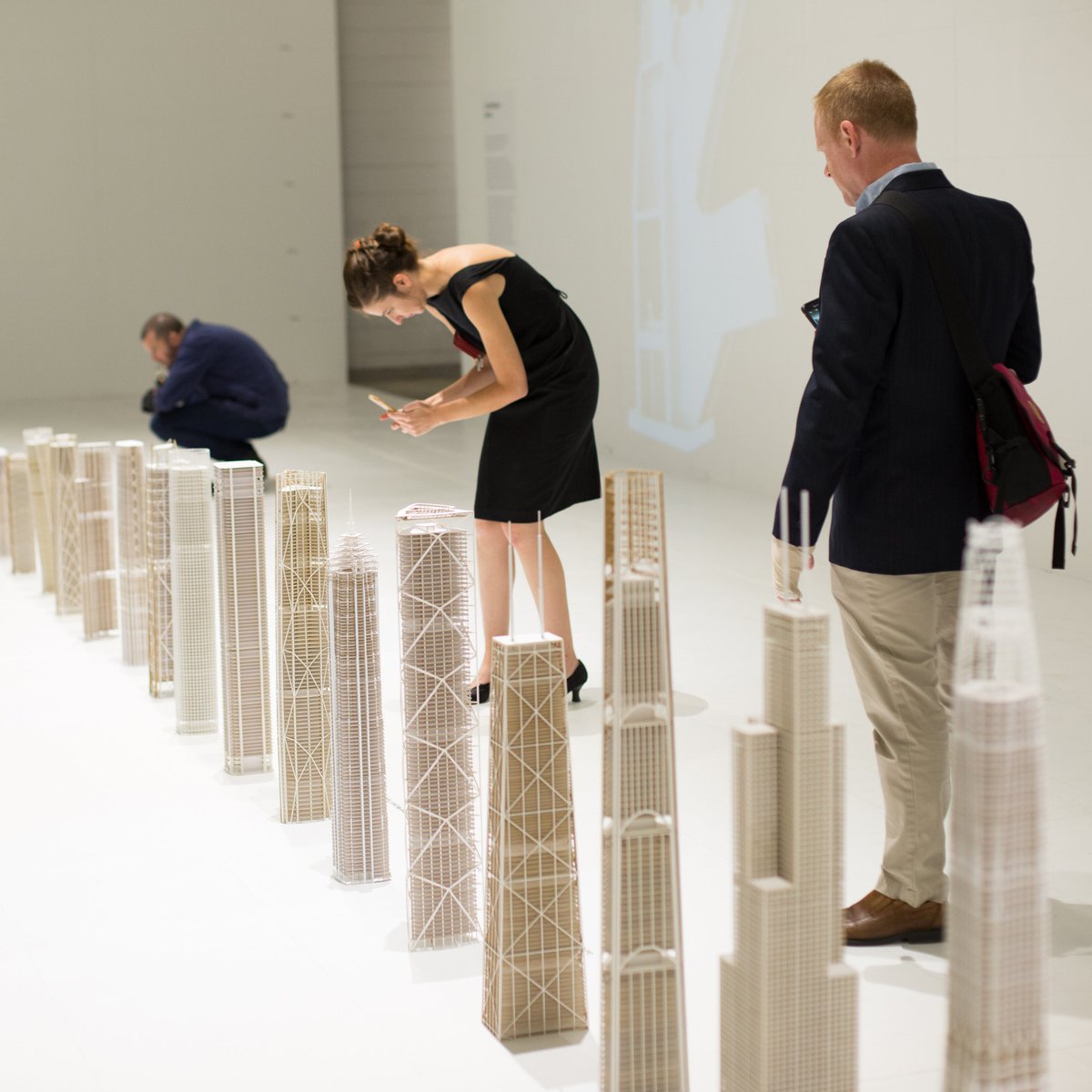 dezeen's tweet image. SOM exhibits architecture models with stripped-away skins to reveal engineering beneath: on.dezeen.com/04vKkp