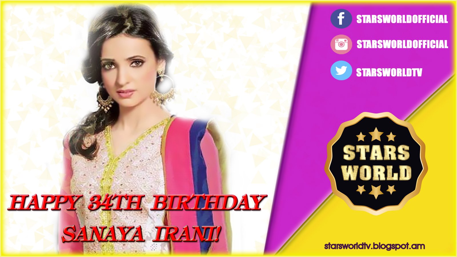 Happy 34th Birthday to India\s Sanaya Irani!            