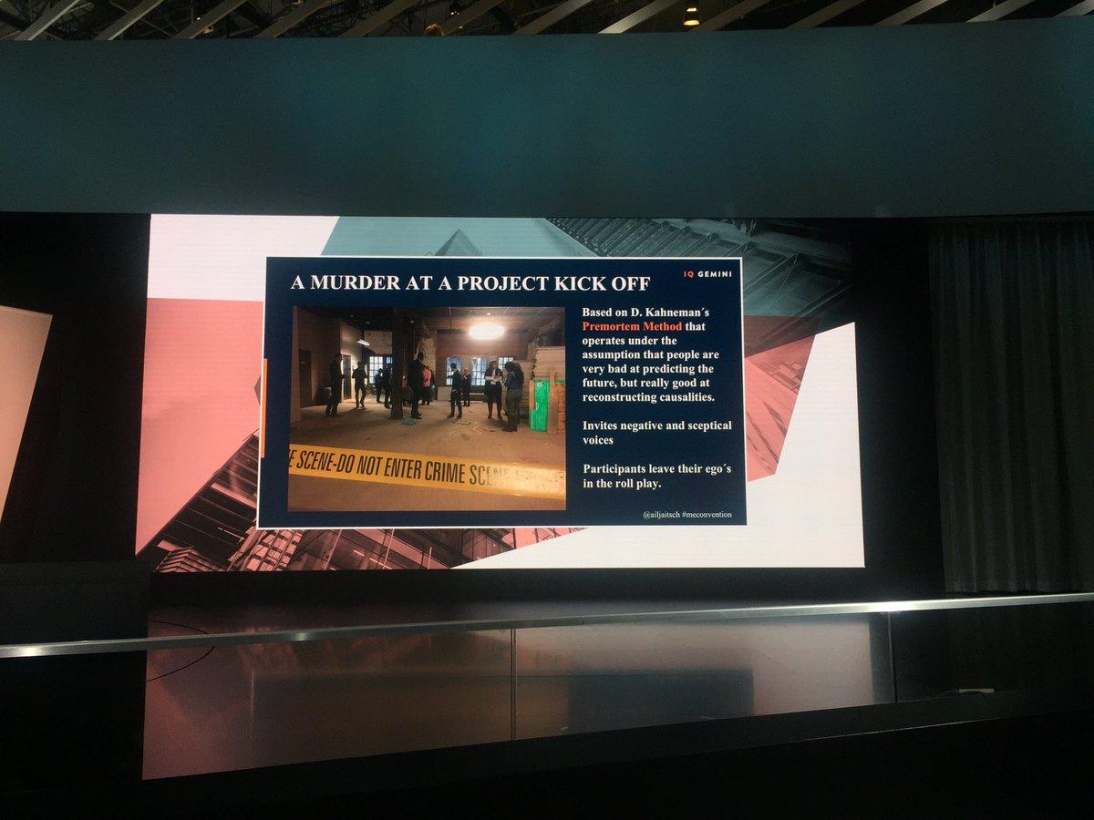 Use the #crimescenemethod to do a #kickoff with your clients. It helps solve problems before they even accrue... #meconvention @Namics