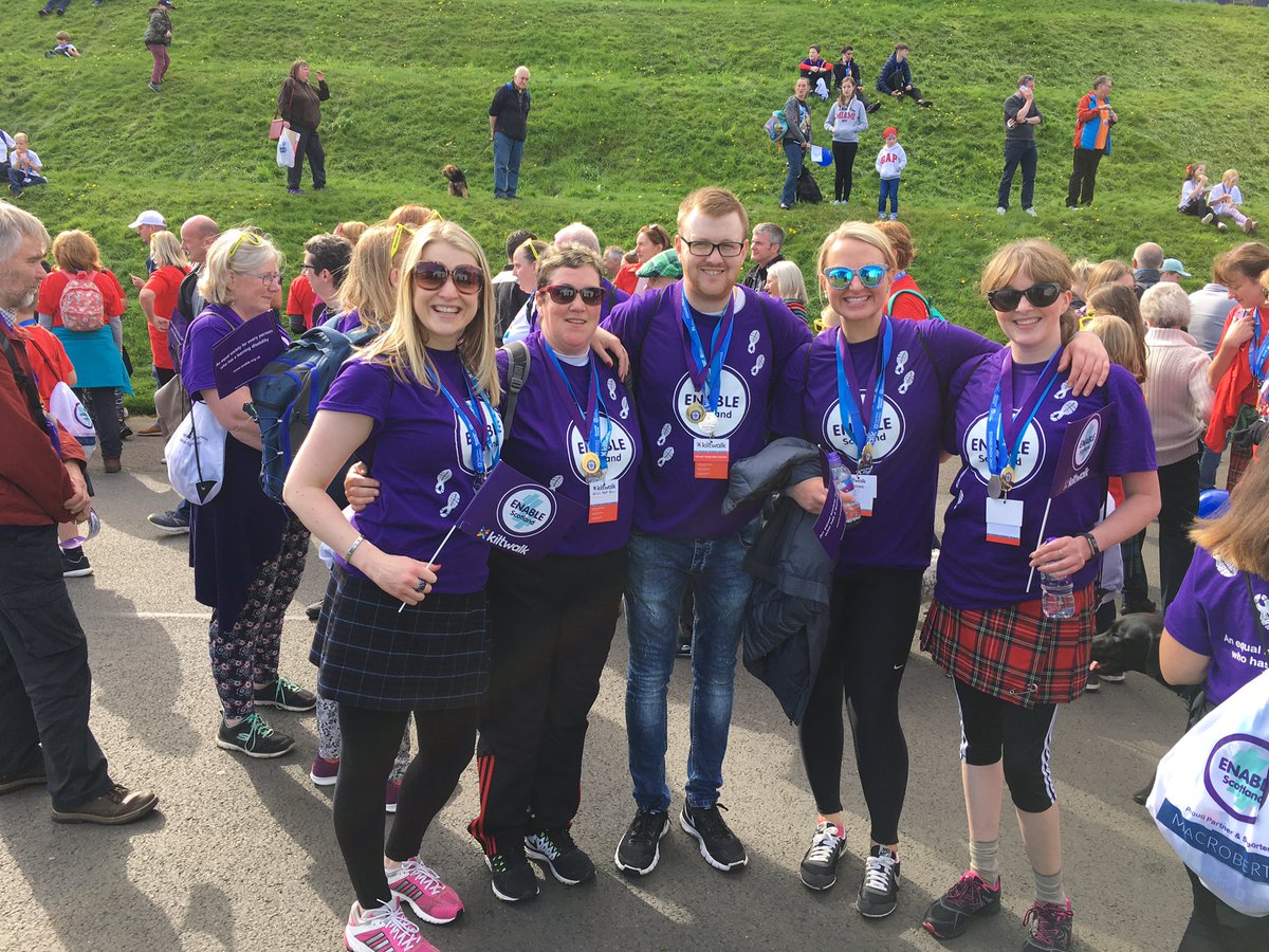 Welcoming back the first batch of #TeamENABLE walkers! Thank you all so much for taking part in <a href="/thekiltwalk/">Kiltwalk</a>