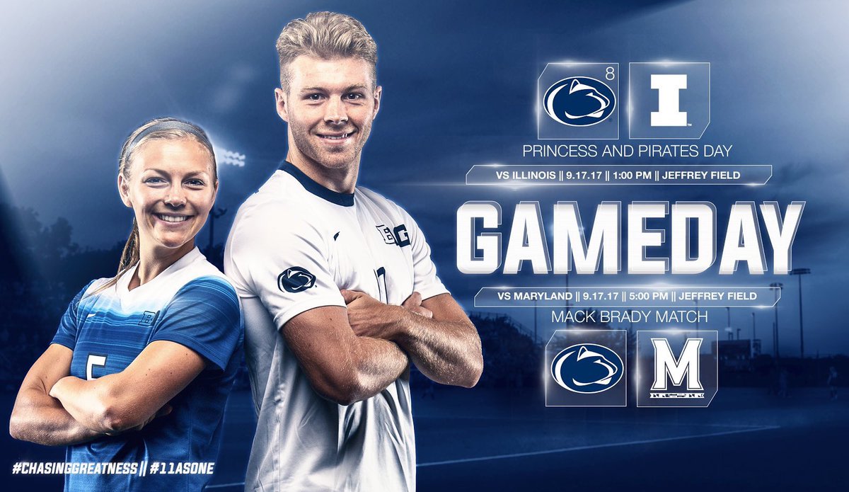 ParkAvenueArmy's tweet photo. Double the GAMEDAY! #8 @PennStateWSOC v Illinois @ 1 followed by the annual #MackTheJeff @PennStateMSOC game against Maryland @ 5 #WeAre https://t.co/uUqziIcU5t