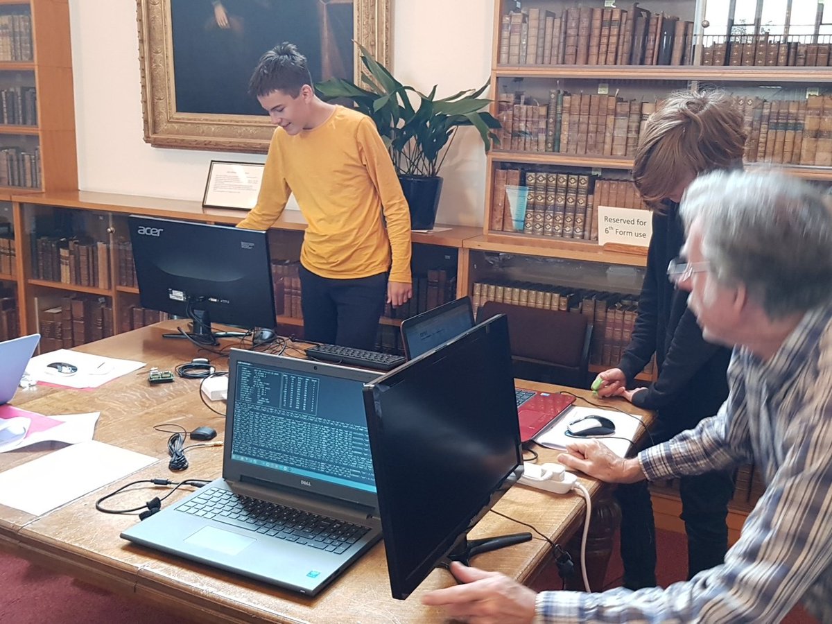 MSComputing's tweet photo. First #WyeHack of term and the #H2Hack Breath team are continuing to build their pollution monitor for hydrogen fuelled cars https://t.co/SzNGUfdP2a