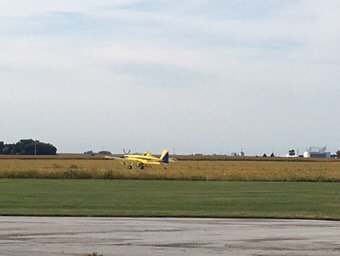 Headed out to fly on cover crops near Clarion.