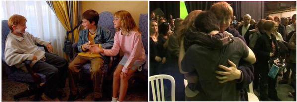 FAMOUSPH0T0S's tweet photo. Harry Potter, the first day they met, and their last day on set. https://t.co/4O8BA3dRyO