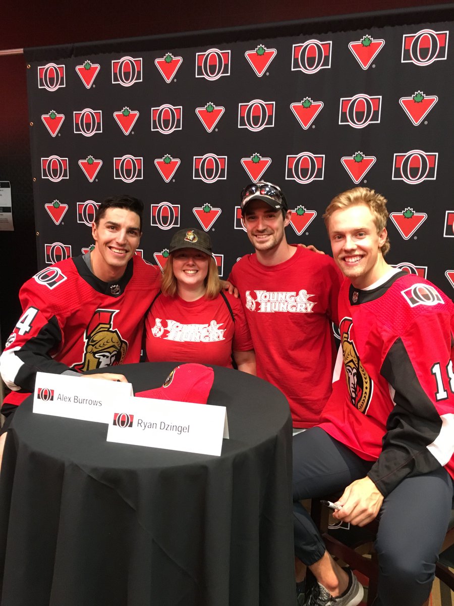 Was fun chatting with <a href="/aburr14/">Alex Burrows</a> and Ryan Dzingel at Sens Fan Fest today. Too bad there was a time limit. Great lads.