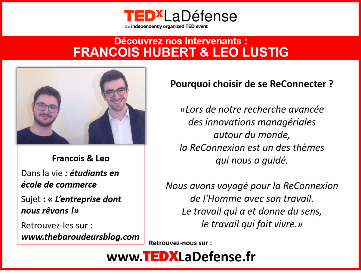 1ère présentation de notre série : "Découvrez nos intervenants". 
"Les baroudeurs de l'innovation managériale"
#innovation #management #TEDx