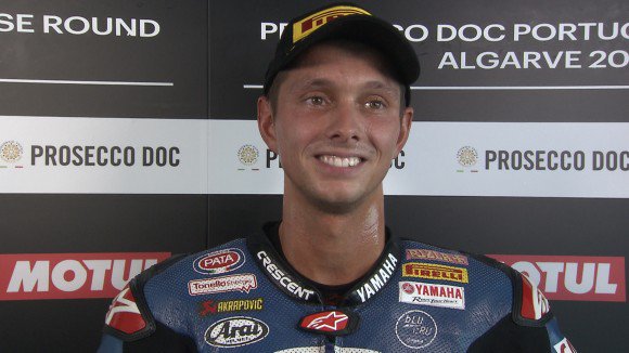 WorldSBK's tweet photo. "It's amazing to finish on the podium" - @mickeyvdmark 

🎥 #PORWorldSBK
https://t.co/4expxdVOxQ https://t.co/vcS0jw8fmx