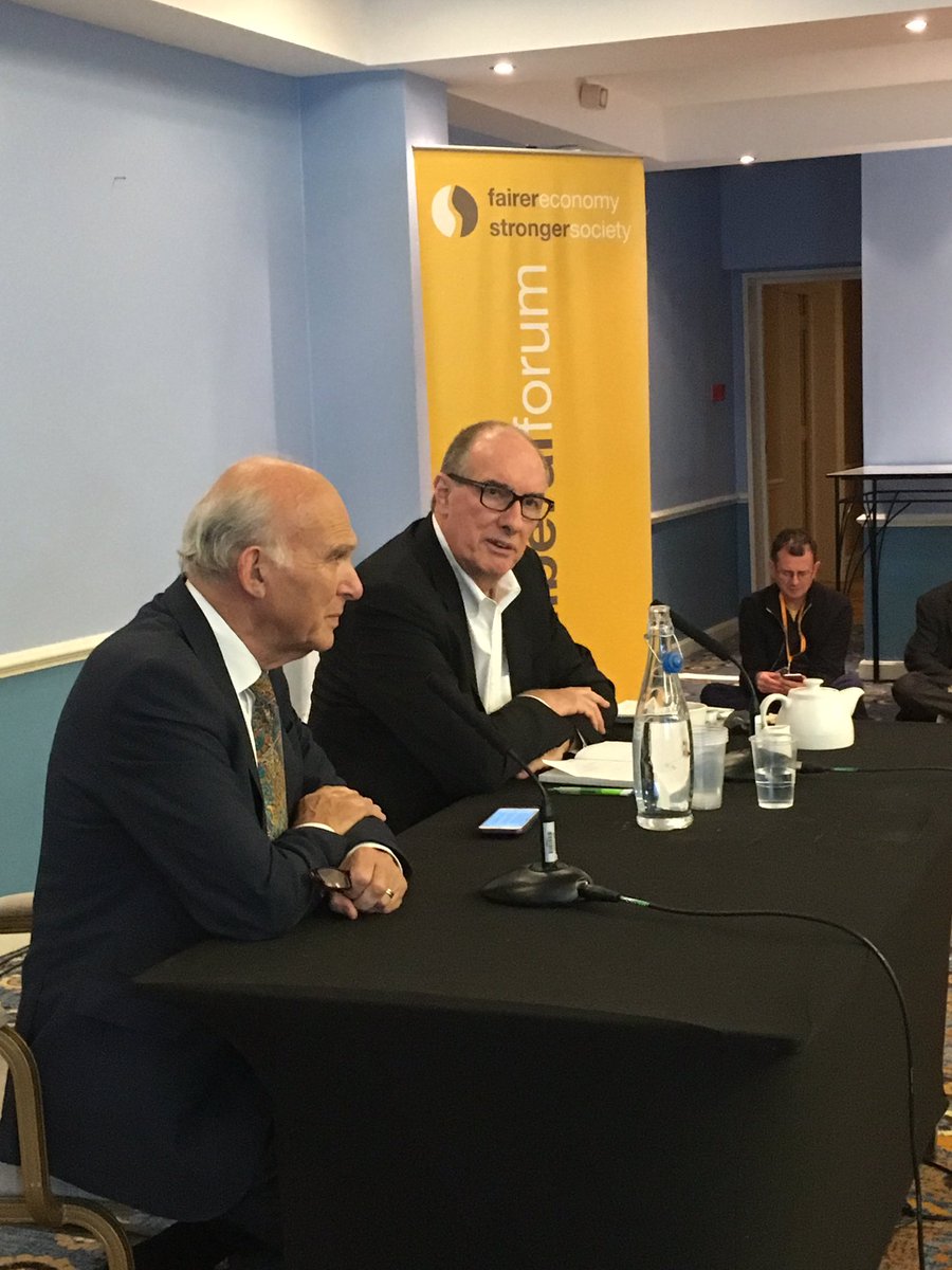 flynnhc's tweet photo. Great to hear @williamnhutton in conversation with @vincecable @soclibforum fringe talking about the economy and inequality #LDConf https://t.co/UlXYzPrD4I