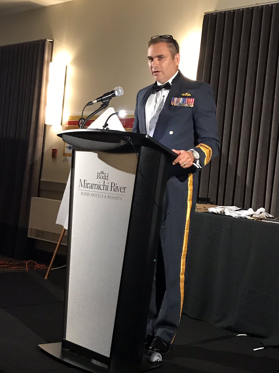 BillFraser2018's tweet photo. Amazing evening @LTGOVNB @PatFinniganMP MGen Fawley @RCAF_ARC #GoldenHawk Pilots &amp; Crew &amp; Families significant part of #CFBChatham history https://t.co/bqnbBtFr4P