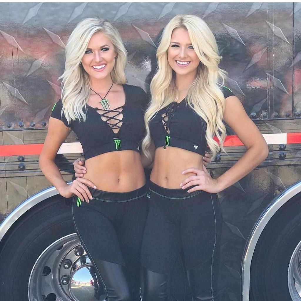 micheleandgroup's tweet photo. Blondes have more fun!!! We love our J&amp;J! #micheleandgroup #mandgmodels #monsterenergy #monstergirls #nascar https://t.co/nFgvkUSYN4