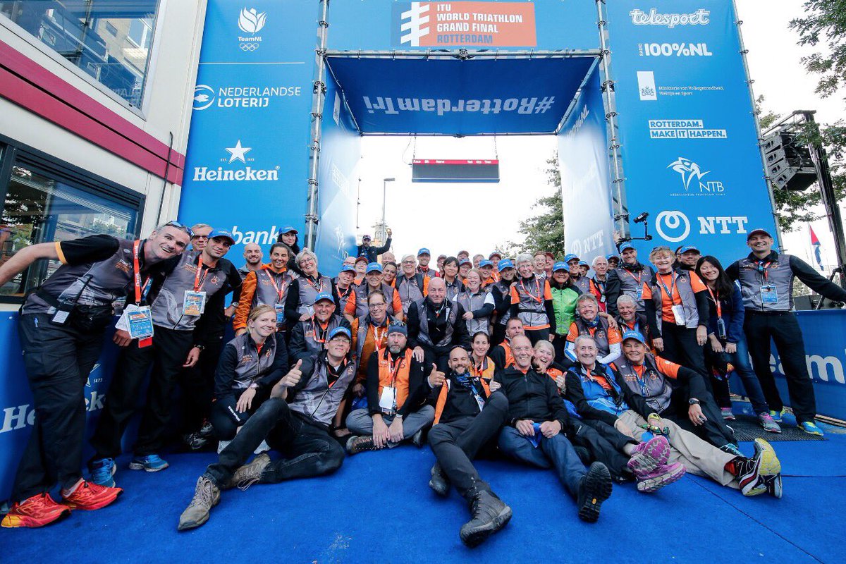 worldtriathlon's tweet photo. #RotterdamGF would have been nothing without this crew, thanks to all the Techincal Officials who helped make the weekend possible! https://t.co/mTCxLMsQU0