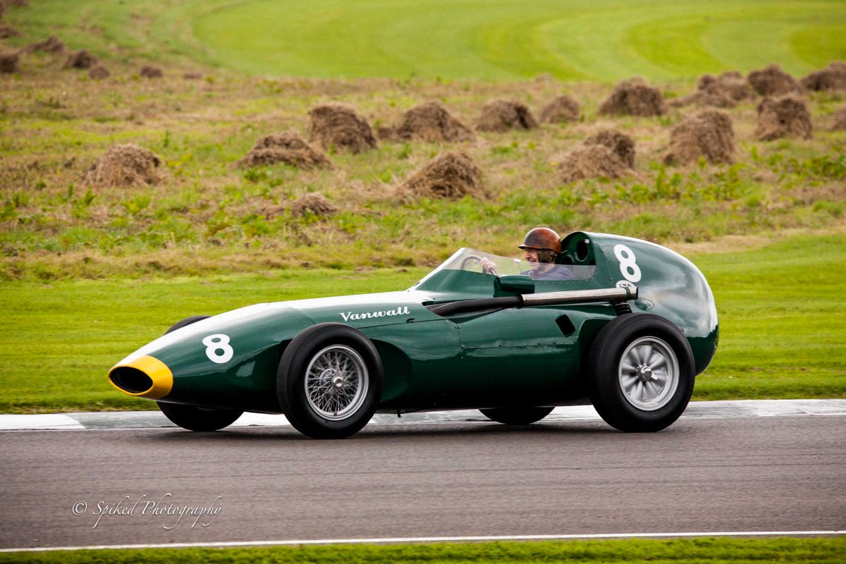 Tony Brooks Driving his 1957 Vanwall round Lavant Corner biggest smile i have ever seen. #GoodwoodRevival #vintageracing #vintagelegends