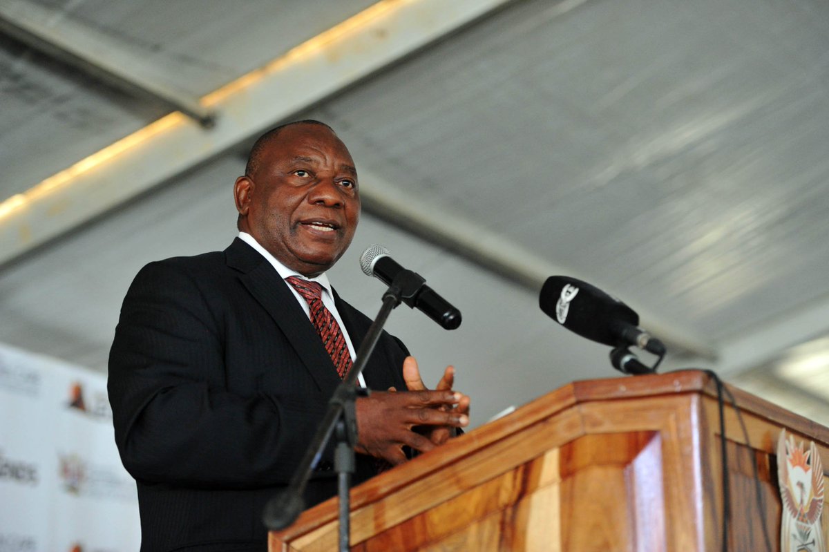 PresidencyZA's tweet photo. Deputy President Cyril Ramaphosa during the official opening of the Vuyo Mbuli House Empilisweni HIV/AIDS and Orphans Care Centre, EC. https://t.co/ifBTdUbZjY