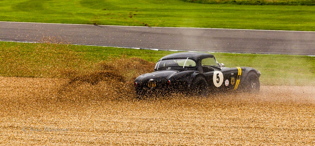 AC Cobra in the gravel trap at Lavant Corner #GoodwoodRevival #Goodwood #vintageracing #vintagelegends #motor_sport
