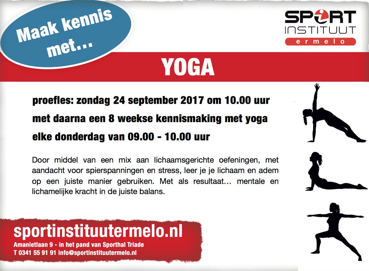 AllesvanErmelo's tweet photo. Yoga nu ook bij Sportinstituut Ermelo @SIErmelo #yoga #ermelo https://t.co/GcXaCL6JOk https://t.co/2Otj96H802