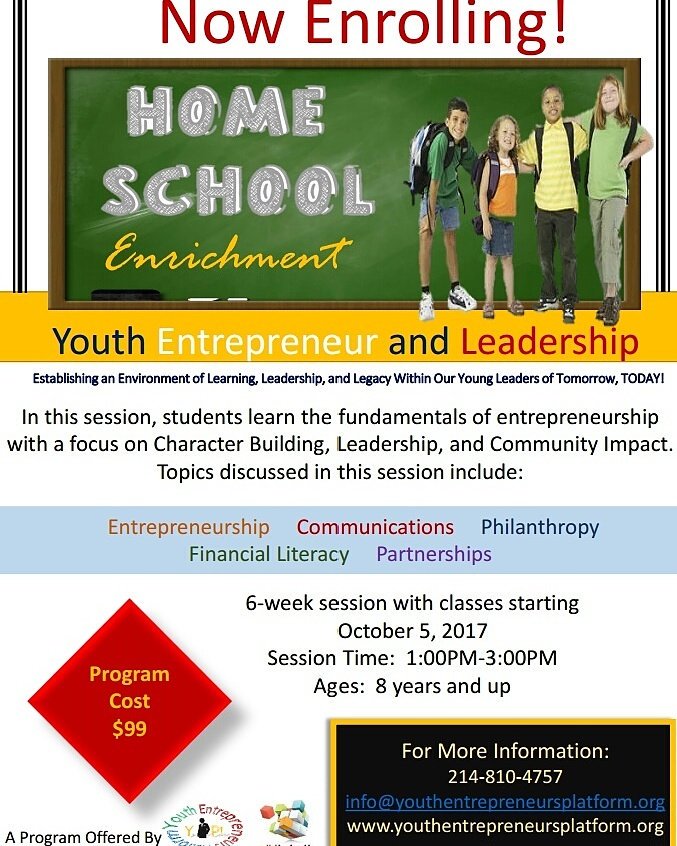 YEPlatform's tweet image. We have an AMAZING #Entrepreneurship #Enrichment   program for our #Homeschooling #families!

Find out more at: youthentrepreneursplatform.org