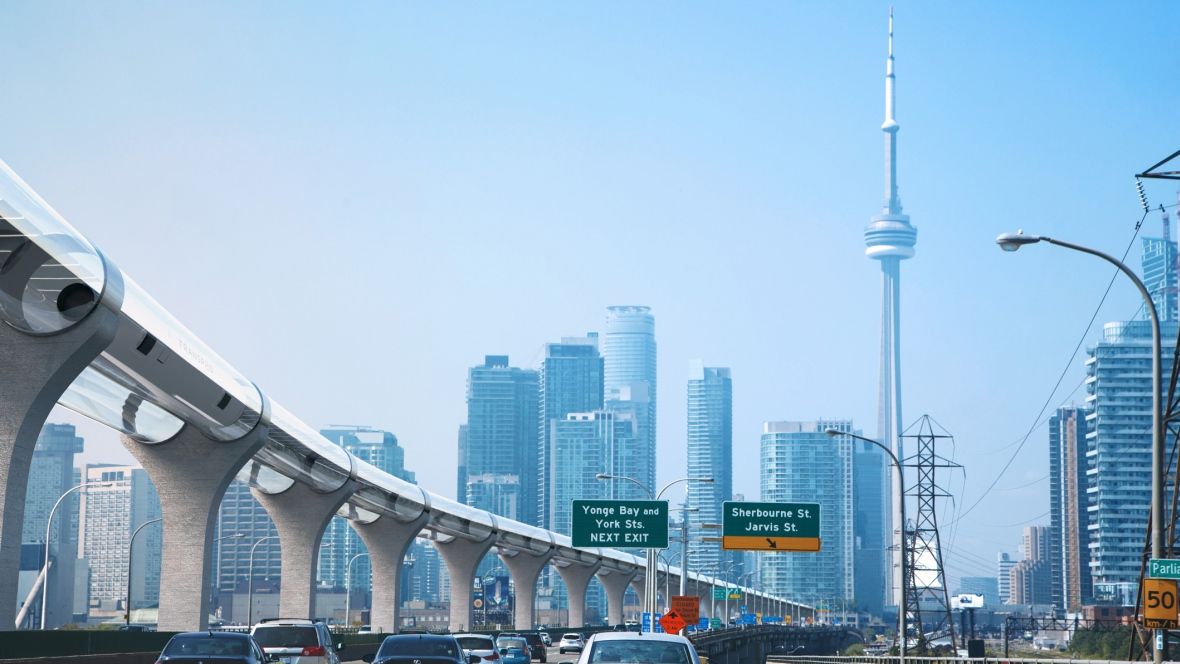 MadSciNiagara's tweet photo. Toronto to Montreal in 39 minutes? Futuristic people mover zips to next stage #CanadianWinner #amazingconcept https://t.co/0yu1A6tqNe https://t.co/eQcA5qes5Z