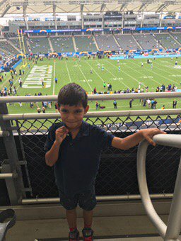 MerchIndustries's tweet photo. Isam's  first football game @chargers vs @MiamiDolphins new home #StubHubCenter #boltvision Go Chargers. https://t.co/Zt43sVxfOm