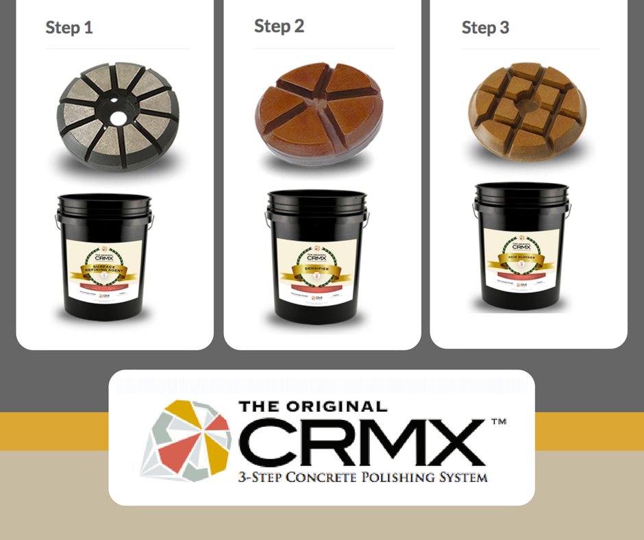 Doing a concrete job can be as simple as 1-2-3, with our 3-step Concrete Polishing System.