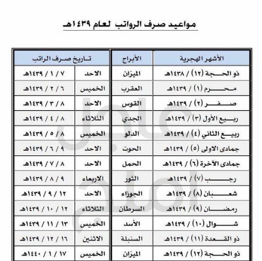 جوال منطقة تبوك A Twitter مواعيد صرف رواتب موظفي الدولة لعام