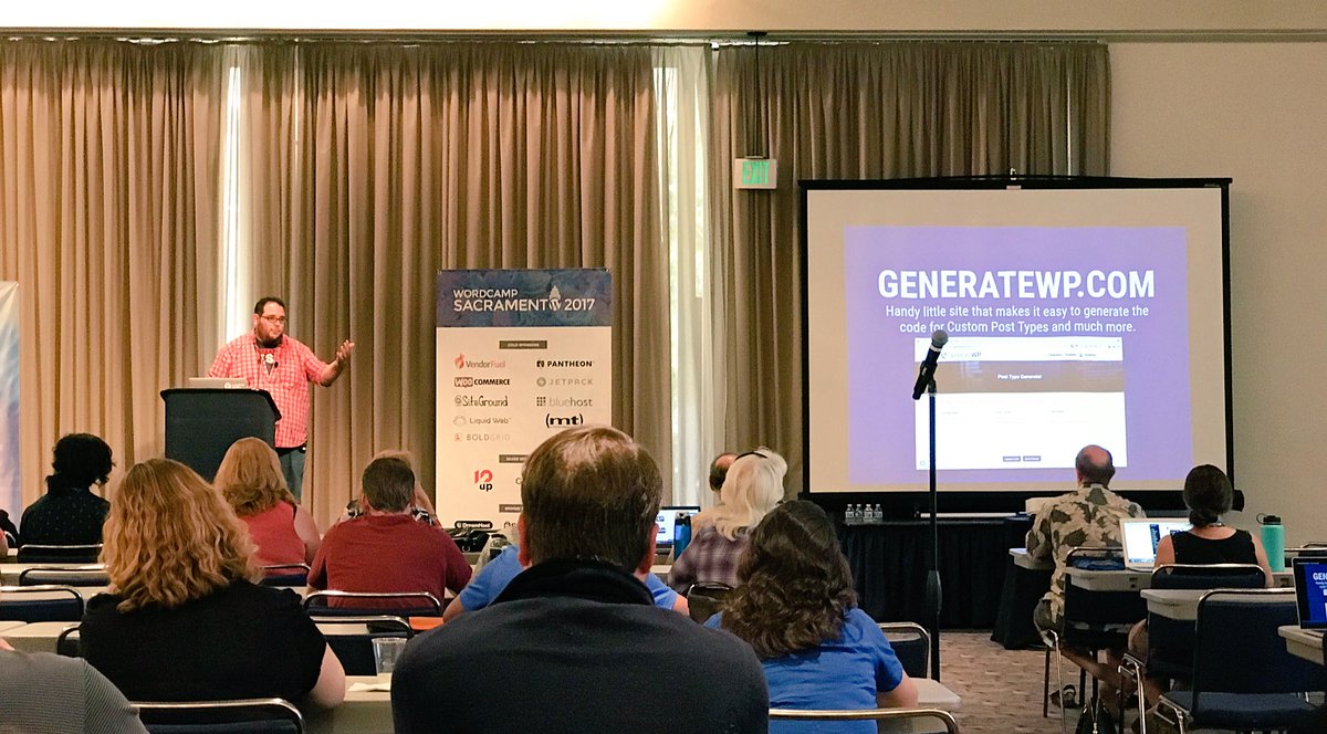 thoriumdesign's tweet photo. Need custom post types? Create the code easily with https://t.co/1811FUPVi6 @jontrujillo #wcsac #wordcamp #sacramento #wordpress https://t.co/lKeZBCGWx1