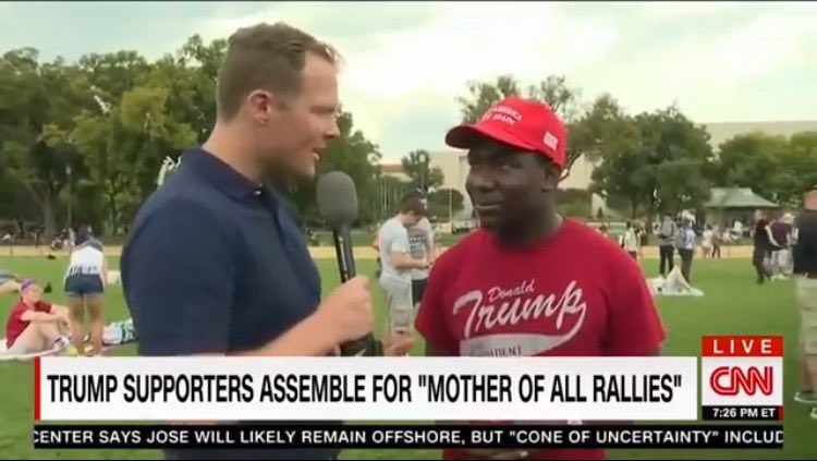 CRRJA5's tweet photo. CNN cuts away Feed as Black Trump Supporter Rejects "White Guilt" Narrative (VIDEO) #cnnfakenews #MAGA  https://t.co/VuYnCskmXi https://t.co/RPsZG3TIwr