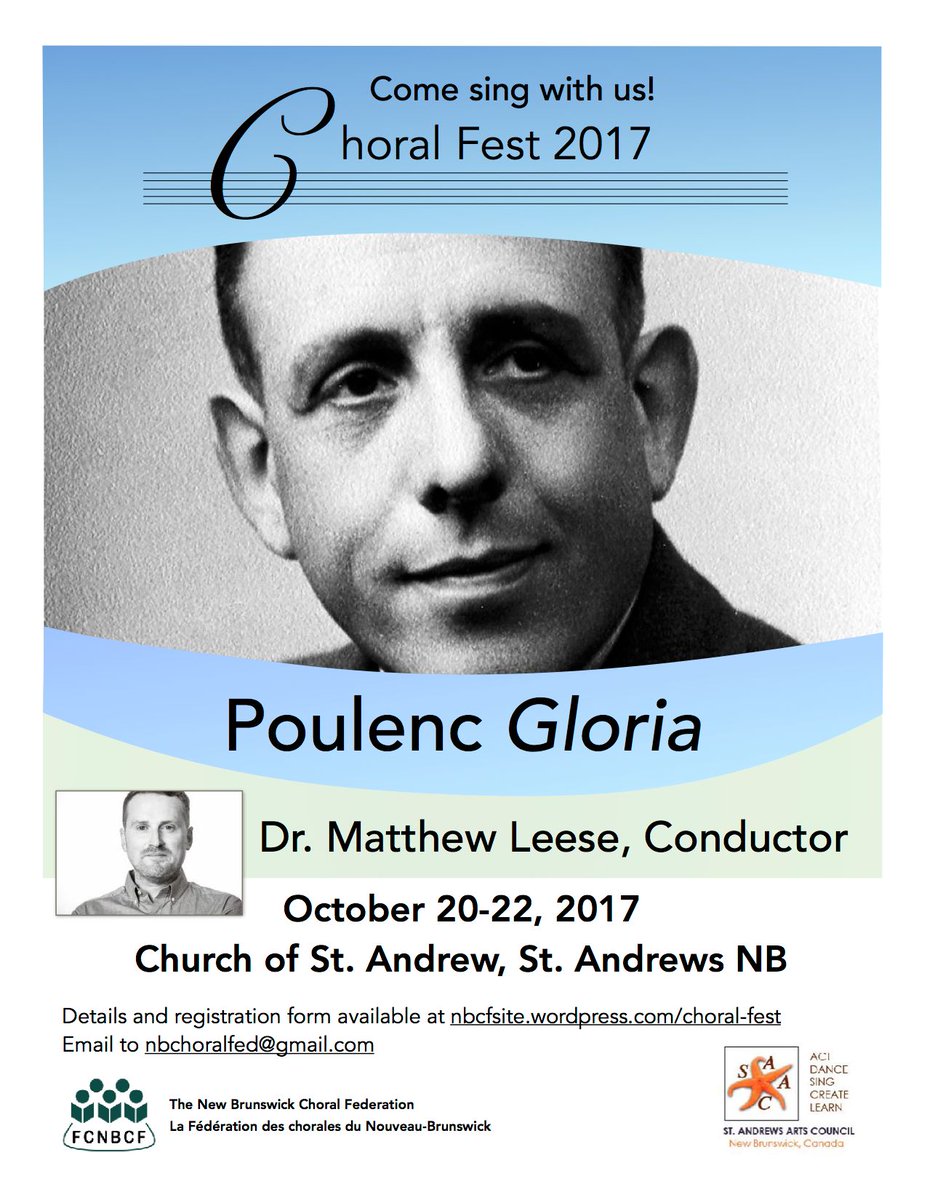 Choral Fest St. Andrews Registration deadline is September 29, 2017 nbcfsite.wordpress.com/choral-fest/ #StAndrewsNB @SeeStAndrewsNB