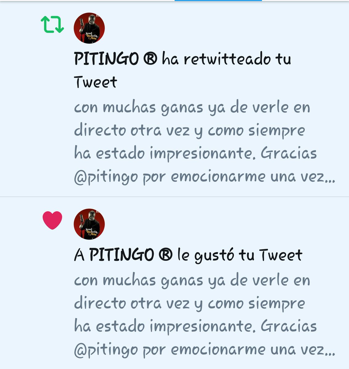 gracias <a href="/Pitingo/">PITINGO ®</a> como siempre del lado de tus fans. eres el mejor. Ojalá me dijeras algunas palabras me encantaría. Gracias por emocionarme