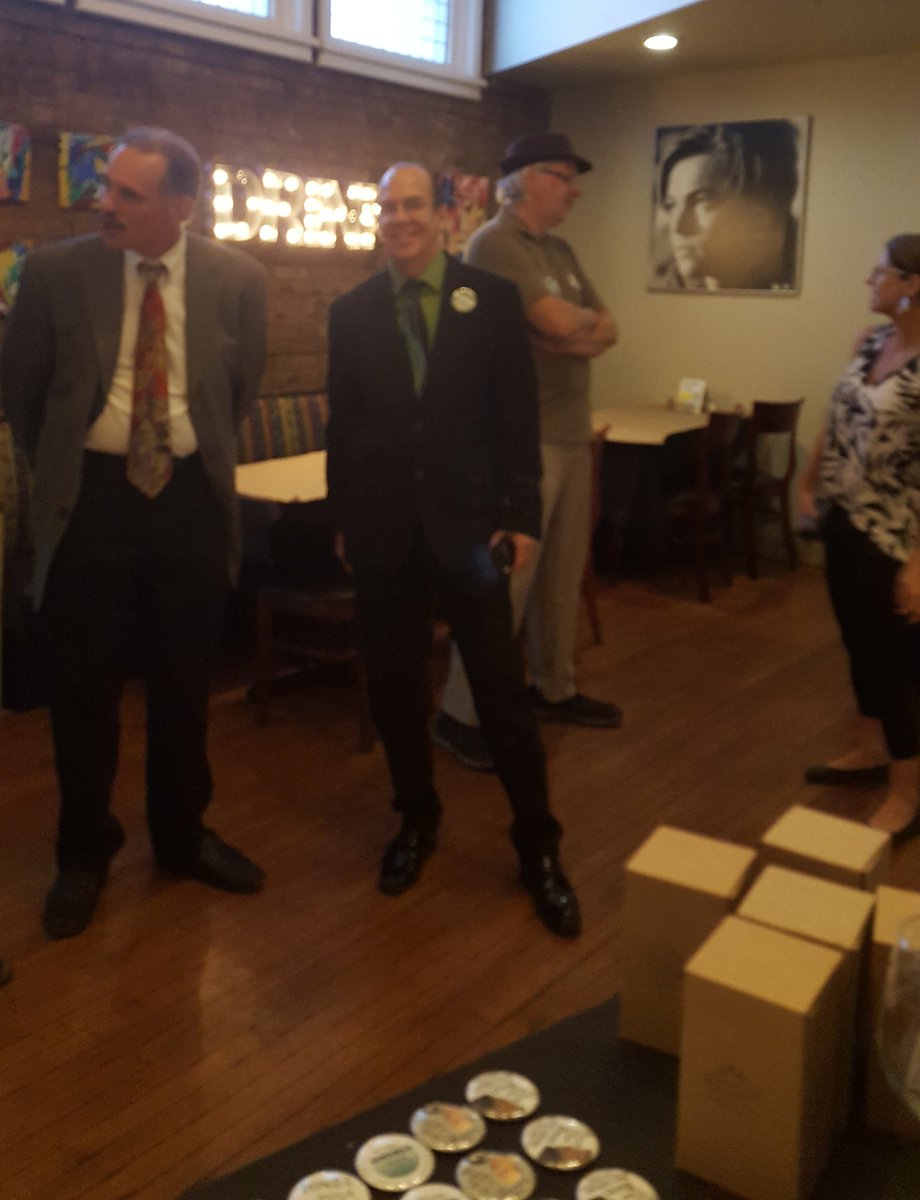 wcgreens's tweet photo. Green Party candidates for Glens Falls at 190 Grille fundraiser. Glasses etched with map of Glens Falls are here. #bebravevotegreen https://t.co/xxK1v9tMtB