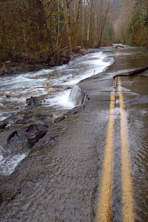 Abandoned road is now a small river…