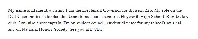 iidclc18's tweet photo. Meet Elaine, Decoration Committee Chair! https://t.co/jyPv8nCWJy
