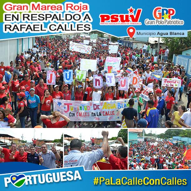 JhontanCedeno's tweet photo. Agua Blanca Salio A La Calle en Apoyo irrestricto al Candidato dl @PartidoPSUV y GPP @rafaelcalles Juventud a la Vanguardia @VamosPrimitivo https://t.co/aDNc4aLBAa