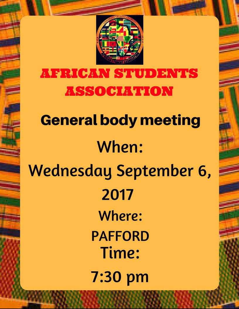 Come out tomorrow  for the ASA General body meeting‼️ 
#uwg #uwgasa #uwg21 #uwg20 #uwg17 #uwg18 #uwg19