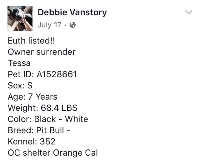 giselle1900's tweet photo. CODE RED🆘🆘HAPPY PLAYFUL TESSA IS EUTH LISTED #OC #CA 💔💔 PLZ #Rescue #Foster #Pledge #Adopy NOW https://t.co/ERy1WZNTFX 
-@DogRescueTweets https://t.co/tjRswzBEG8