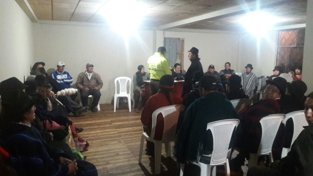 "Justicia Indígena" se trató en #AsambleaComunitaria desarrollada en Tuncarta #Saraguro #PorTuSeguridad
