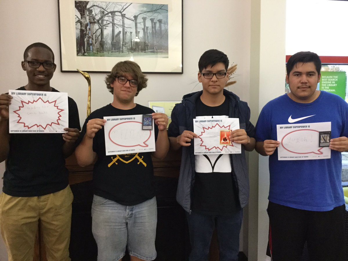 midlothianlib's tweet photo. These guys #LibrarySuperPowers are on fire! Come tell us yours! #LibraryCardSignUpMonth https://t.co/6GKWSiUfSb