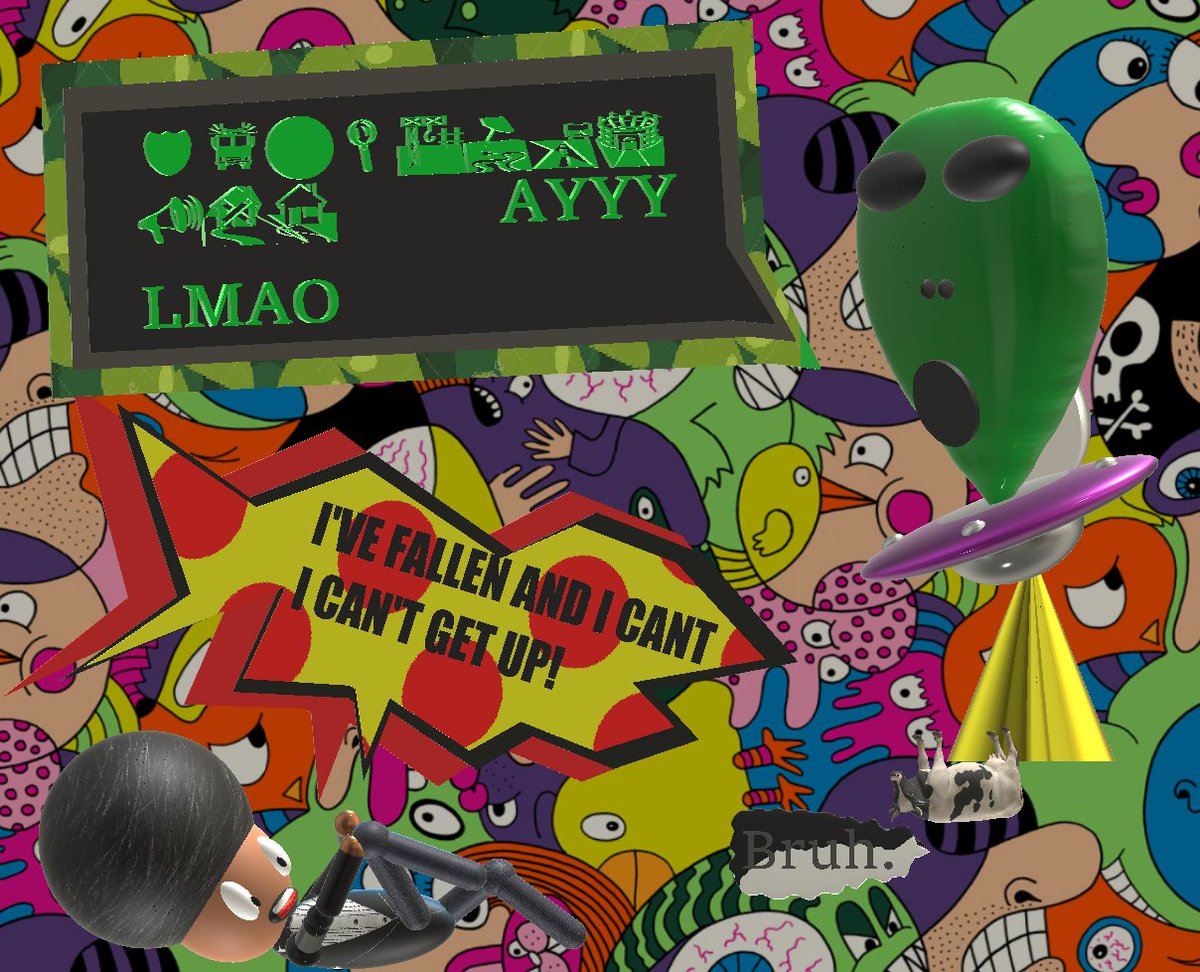 MSPaint3D's tweet photo. That awkward moment when you need life alert but an alien is stealing your cow #art #MSPaint3D #3d #WhyIQuit https://t.co/qI1pCYUa9V