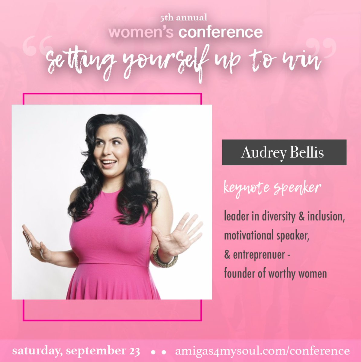 WorthyWomenLLC's tweet photo. Check out the Amigas4MySoul 5th Conference! @audreybellis will be giving tips on creating a booming business. RSVP: https://t.co/Ks7NmhGkqb https://t.co/vvnKG0GzZz